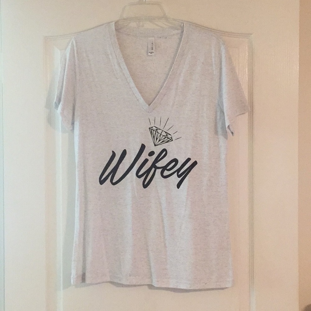 Wifey Grey V-Neck T-Shirt